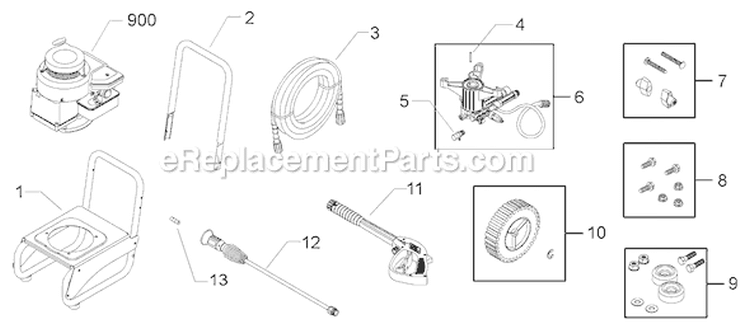 Page A Diagram and Parts List for 020290-1  Briggs and Stratton Pressure Washer
